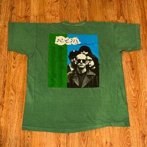 Vtg REM 1995 Radio Tour Shirt Size LARGE New Wave Rock New Sights New Noise